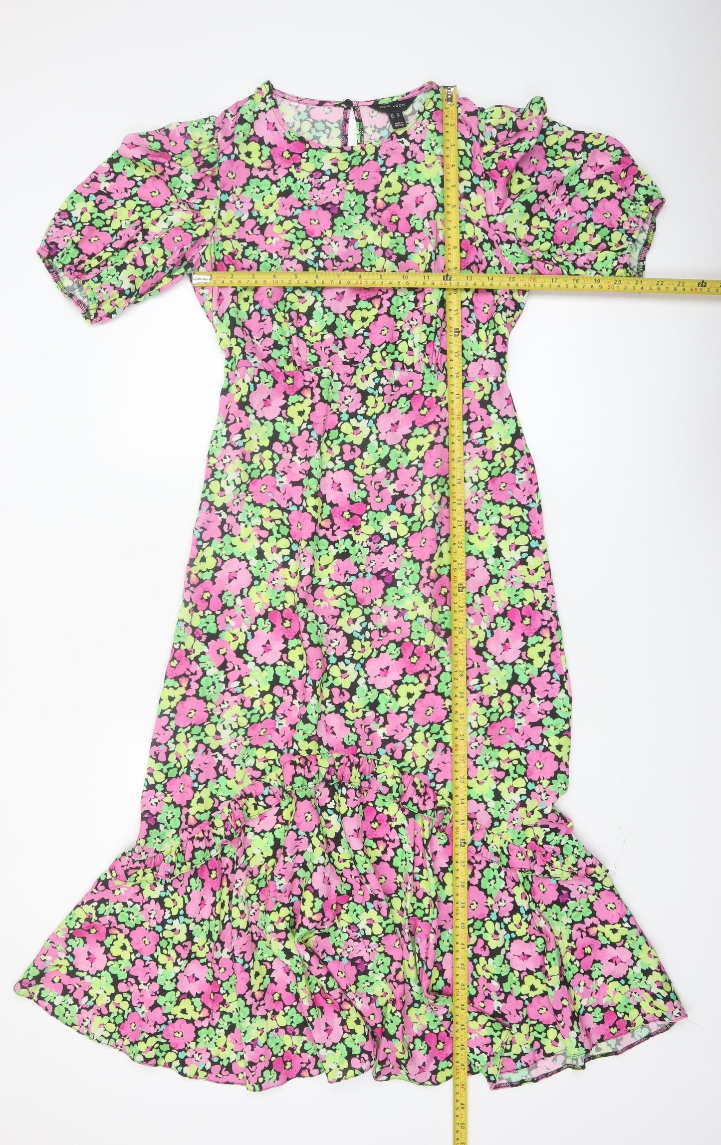 New Look Women’s Multicoloured Floral Midi Fit & Flare Dress Size 10