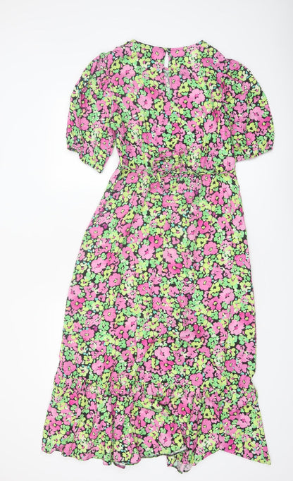 New Look Women’s Multicoloured Floral Midi Fit & Flare Dress Size 10