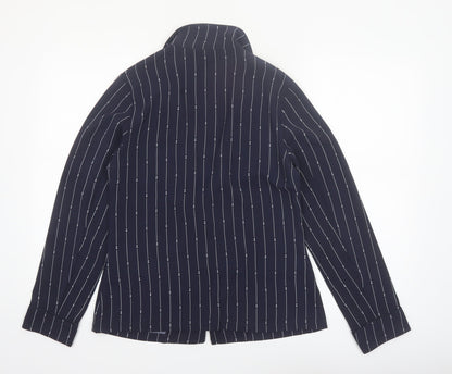Scotch & Soda Women's Navy Pinstripe Single-Breasted Blazer Size S