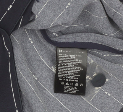 Scotch & Soda Women's Navy Pinstripe Single-Breasted Blazer Size S