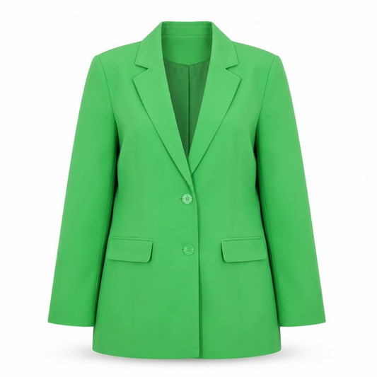 Front view of Only Women’s Green Tailored Longline Blazer Jacket, size UK 8