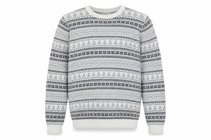 Next Men's Grey Fair Isle Cotton Crew Neck Jumper Size M