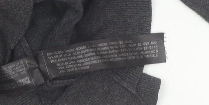 Zara Women Grey Roll Neck Knit Jumper Size S Slim Fit