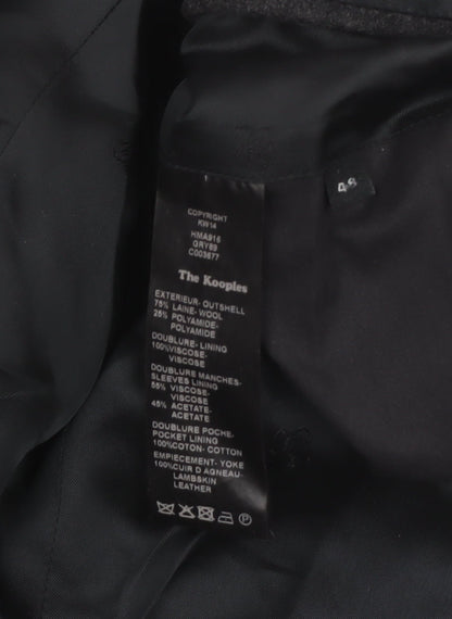 The Kooples Men's Black Wool Blend Slim Fit Overcoat Size 48