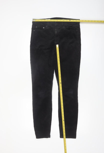 Gap 1969 Women Black Skinny Corduroy Trousers Size 12R