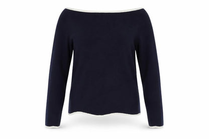 Warehouse Womens Blue Boat Neck Long Sleeve Knit Jumper Size 10