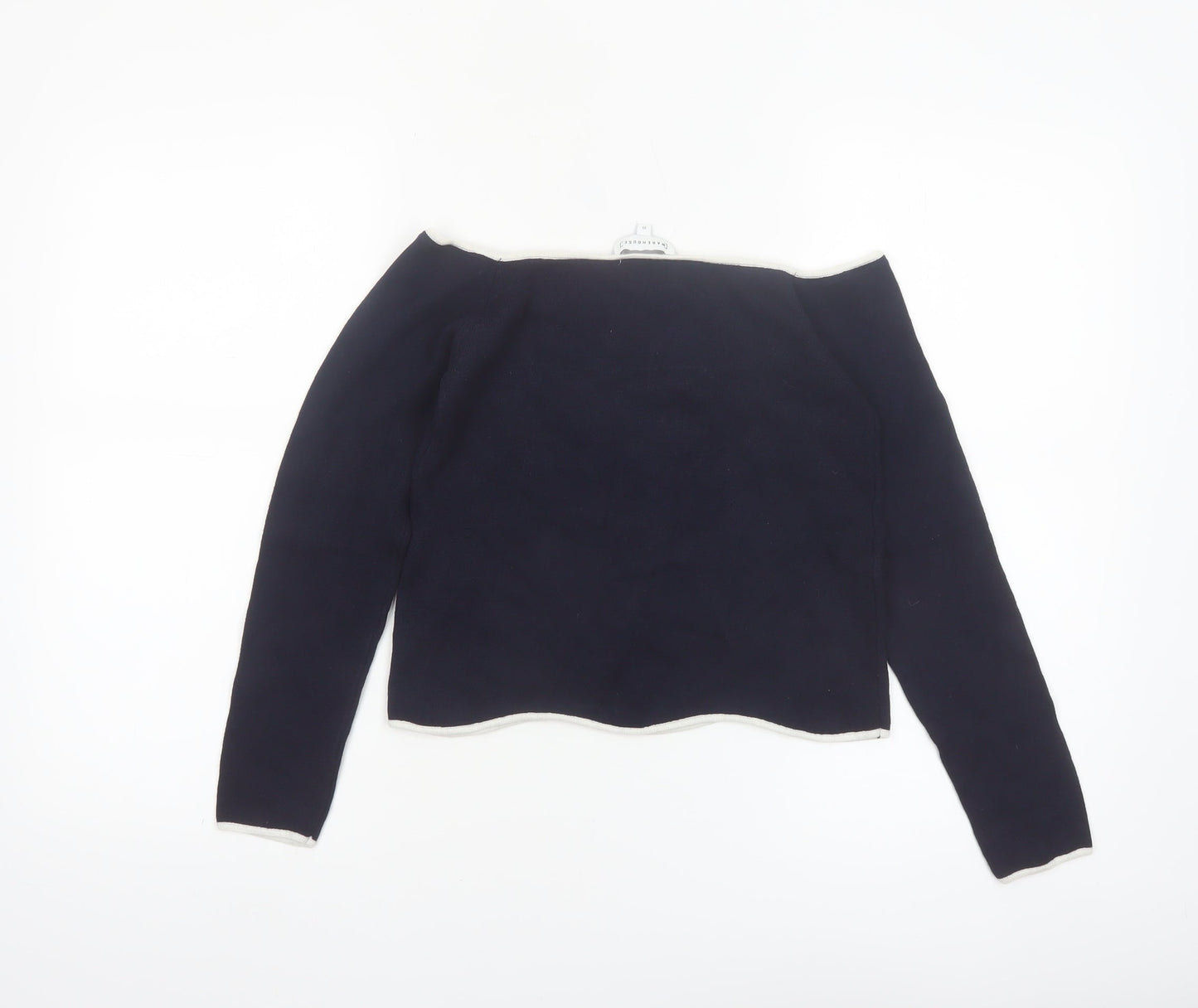 Warehouse Womens Blue Boat Neck Long Sleeve Knit Jumper Size 10