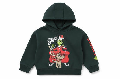 Primark Boys Green The Grinch Hoodie 1.5-2 Years Cotton Blend Christmas