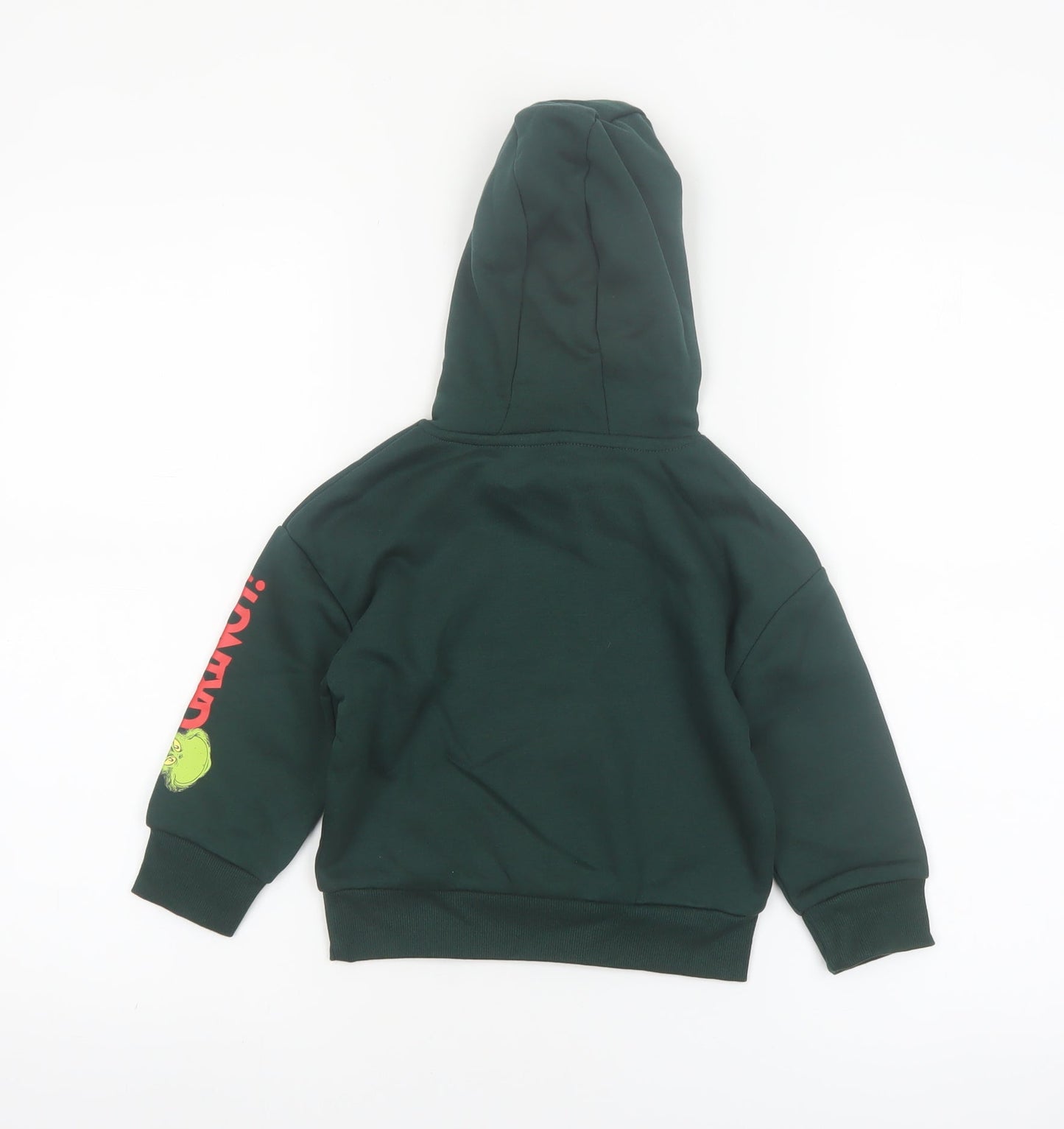 Primark Boys Green The Grinch Hoodie 1.5-2 Years Cotton Blend Christmas