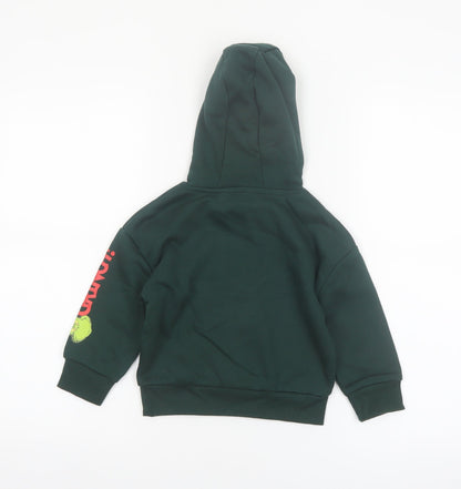 Primark Boys Green The Grinch Hoodie 1.5-2 Years Cotton Blend Christmas
