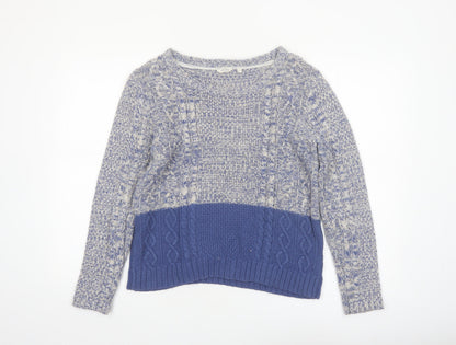FatFace Women’s Blue Crew Neck Cable-Knit Jumper Size 14