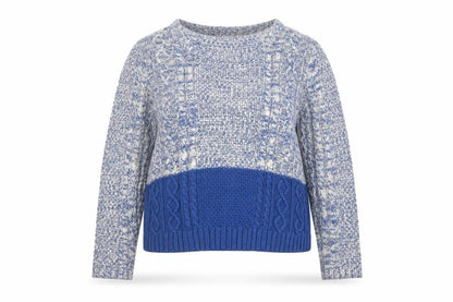 FatFace Women’s Blue Crew Neck Cable-Knit Jumper Size 14