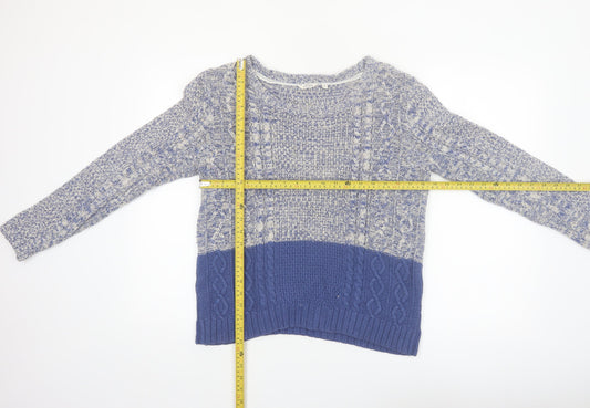 FatFace Women’s Blue Crew Neck Cable-Knit Jumper Size 14