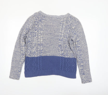 FatFace Women’s Blue Crew Neck Cable-Knit Jumper Size 14