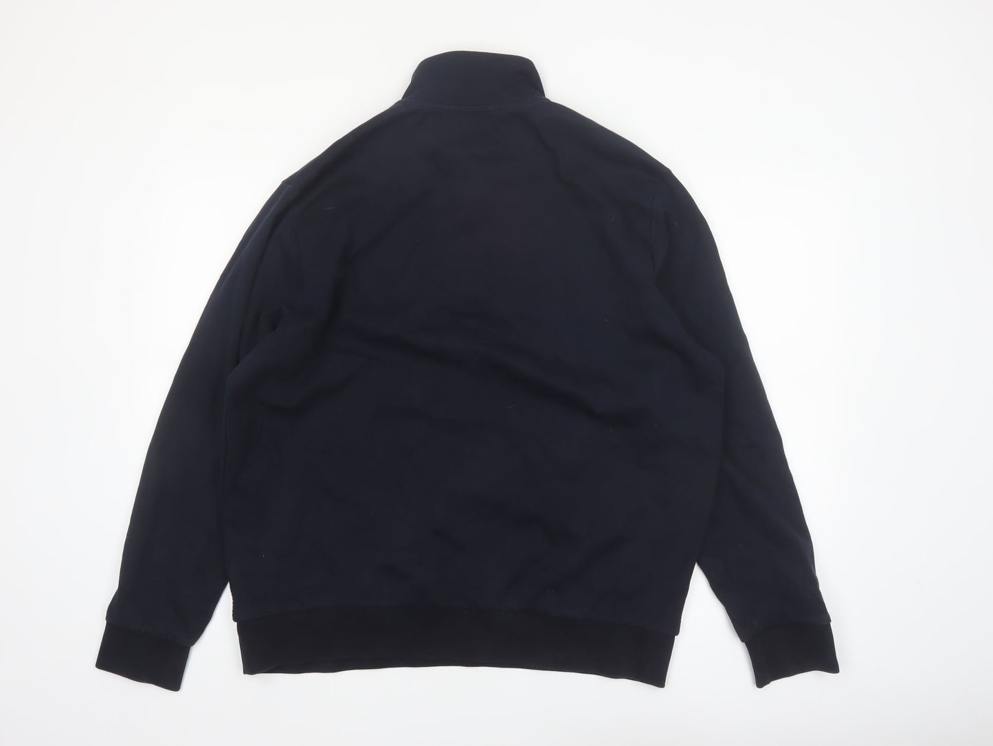 Next Men's Blue L 1/4 Zip High Neck Pullover Sweatshirt