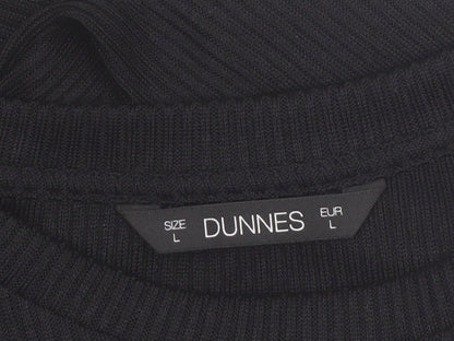 Dunnes Women Black Long Sleeve Ribbed Cotton Stretch Top L
