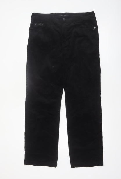 Salsa Jeans Womens Black Corduroy Slim Trousers Size 11 Regular