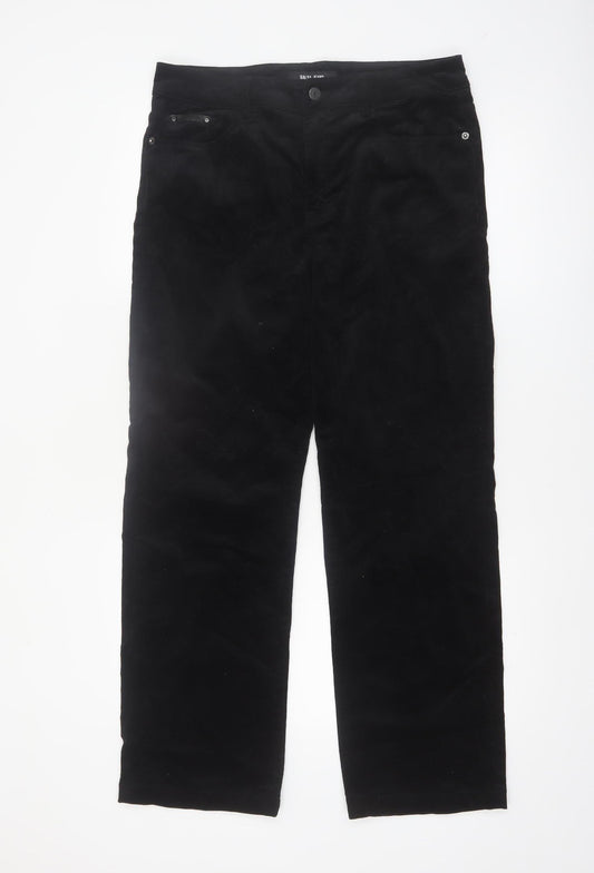 Salsa Jeans Womens Black Corduroy Slim Trousers Size 11 Regular