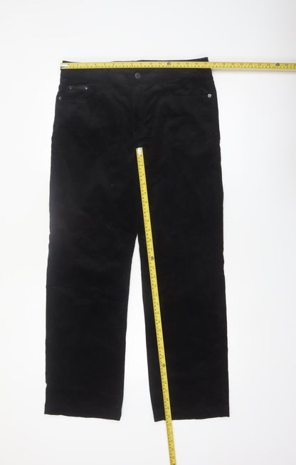 Salsa Jeans Womens Black Corduroy Slim Trousers Size 11 Regular
