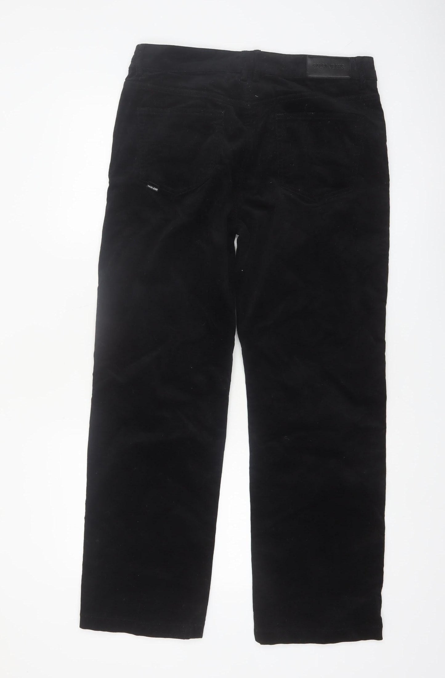 Salsa Jeans Womens Black Corduroy Slim Trousers Size 11 Regular