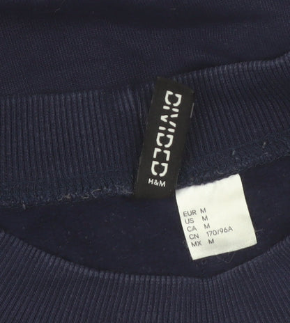 H&M Divided Women's Navy Blue Pullover Sweatshirt Size 12 'Power to the Girls'