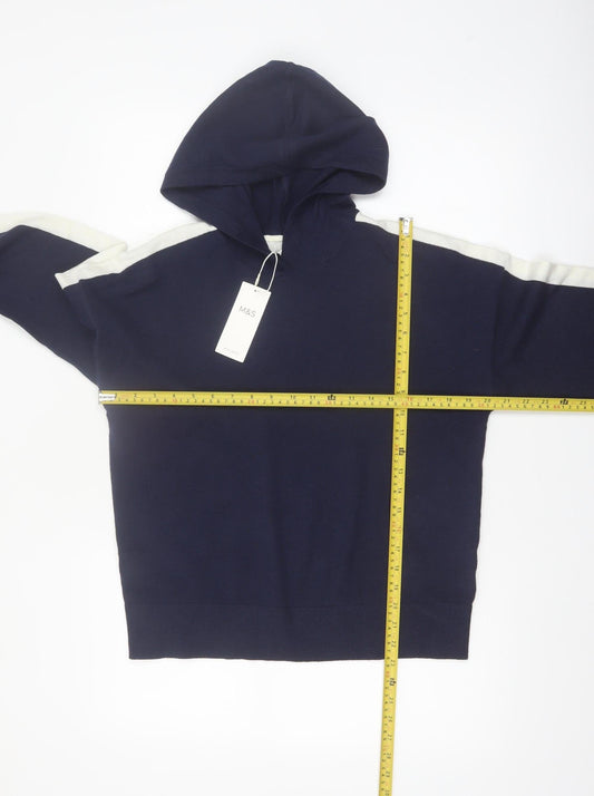 Marks and Spencer Women's Blue Hooded Pullover Knit Jumper M