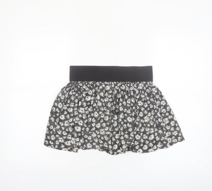 American Eagle Outfitters Women's Black Floral A-Line Mini Skirt Size S
