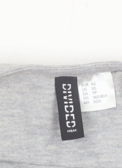 H&M Divided Women's Grey Lace Up Bodysuit XS