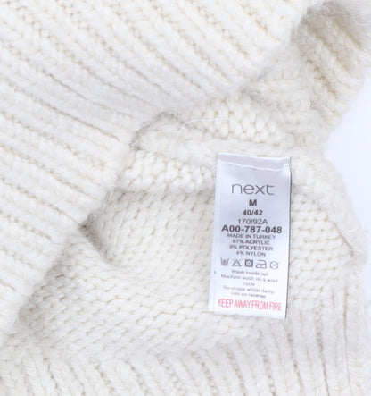 Next Womens Green High Neck Cable-Knit Pullover Jumper M