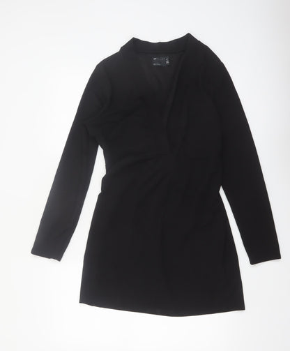 ASOS Design Women’s Black Wrap Dress Long Sleeve Size 18