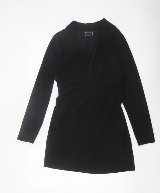 ASOS Design Women’s Black Wrap Dress Long Sleeve Size 18