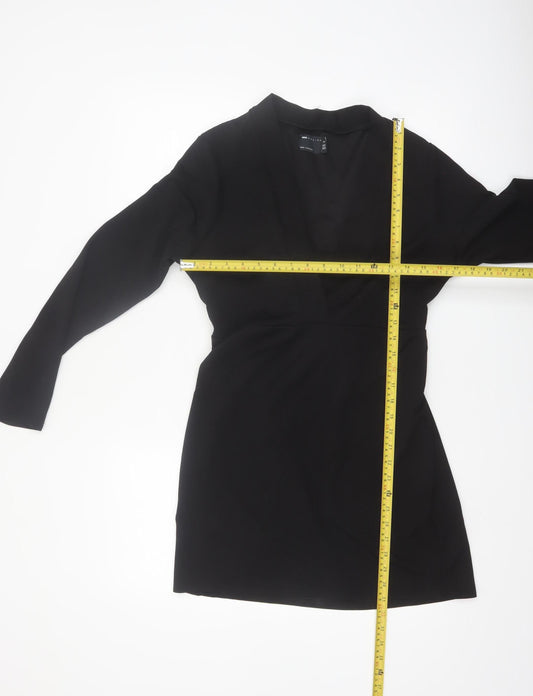 ASOS Design Women’s Black Wrap Dress Long Sleeve Size 18