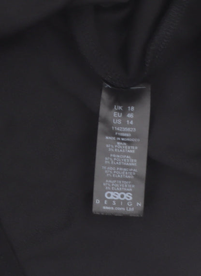 ASOS Design Women’s Black Wrap Dress Long Sleeve Size 18