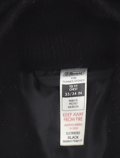 St. Bernard Women’s Black Hooded Puffer Jacket Size 8 Faux Fur Trim