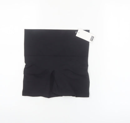 F&F Womens Black Biker Activewear Shorts L Slim Fit Stretch