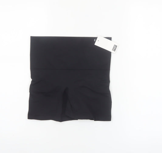 F&F Womens Black Biker Activewear Shorts L Slim Fit Stretch
