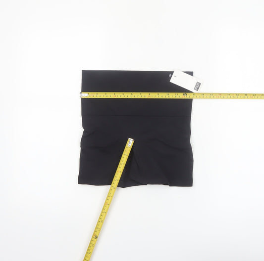 F&F Womens Black Biker Activewear Shorts L Slim Fit Stretch