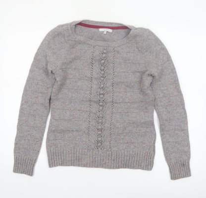 Marks and Spencer Per Una Women's Grey Size 10 Cable-Knit Jumper