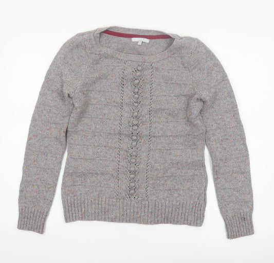Marks and Spencer Per Una Women's Grey Size 10 Cable-Knit Jumper