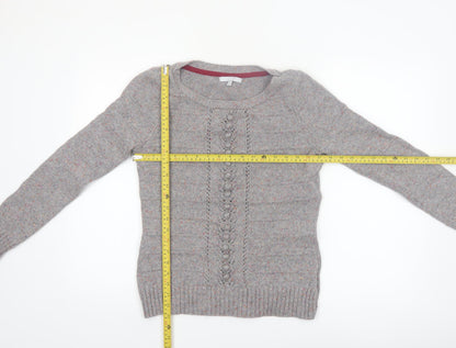 Marks and Spencer Per Una Women's Grey Size 10 Cable-Knit Jumper