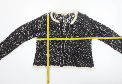 Napa Girl Womens Black Chunky Knit Wool Blend Cardigan Size L
