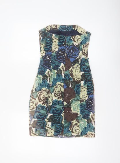 Coast Women's Multicoloured Floral Strapless Sheath Dress Size 8