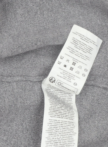 Vero Moda Women Grey Long Sleeve V-Neck Knit Cardigan L