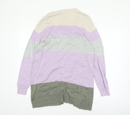 Cotton Traders Womens Multicoloured Striped Cardigan Size 14
