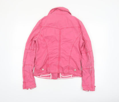 Esprit Women's Pink Cotton Biker Jacket UK 12