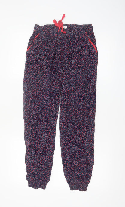 Etam Women's Blue Polka Dot Viscose Jogger Trousers Size M