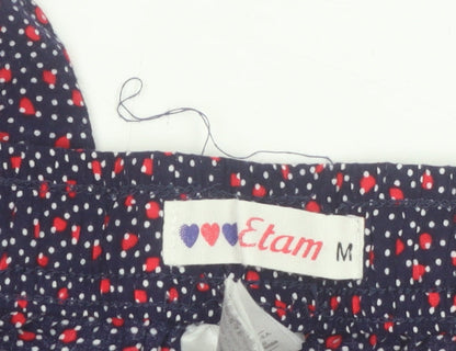 Etam Women's Blue Polka Dot Viscose Jogger Trousers Size M