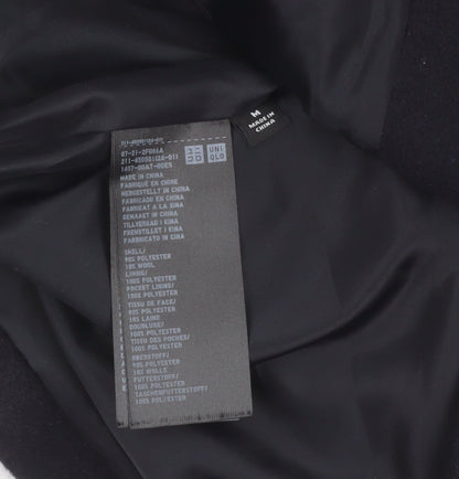 Uniqlo Men’s Black Wool Blend Mid-Length Overcoat Size M