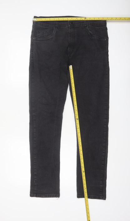 EXXO Men's Black Slim Skinny Jeans Size 44 Stretch Denim