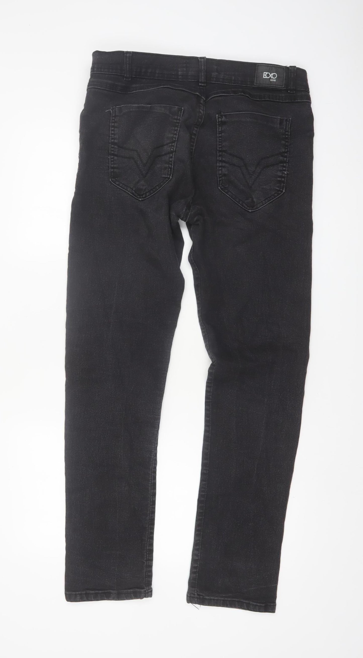 EXXO Men's Black Slim Skinny Jeans Size 44 Stretch Denim